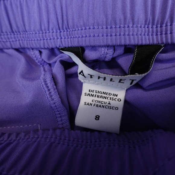 Athleta Arrival Straight Pant Womens Size 8 Ankle Drawstring Purple EUC - Picture 3 of 10
